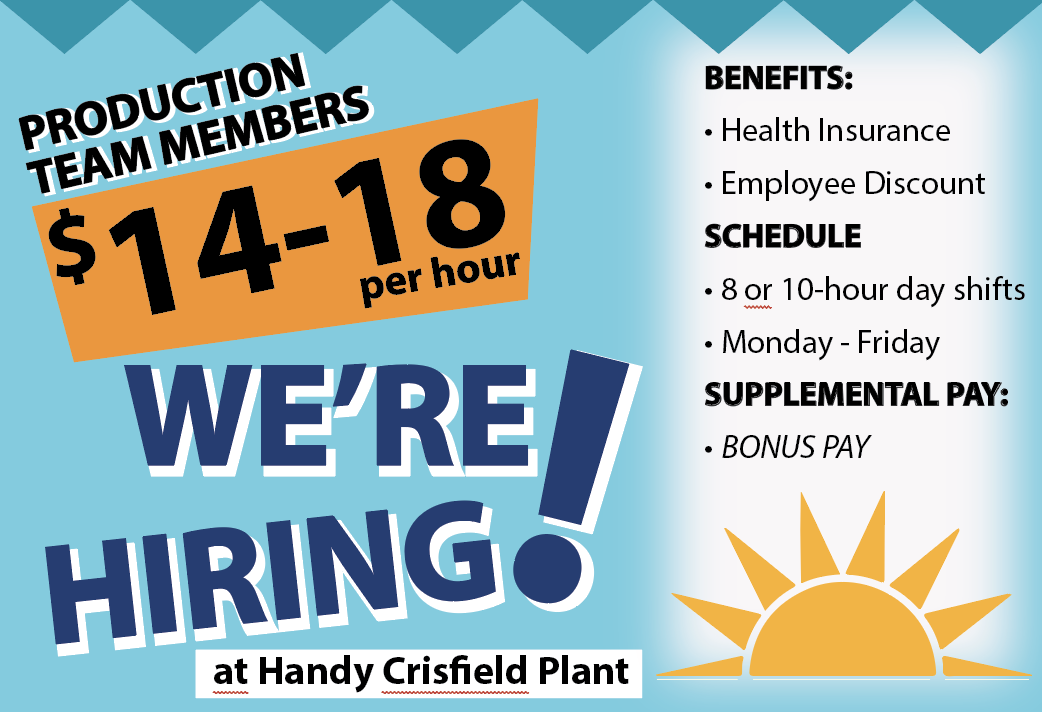 Crisfield Now Hiring Image