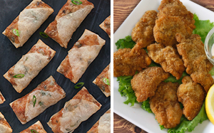 Shrimp Rolls Breaded Oysters