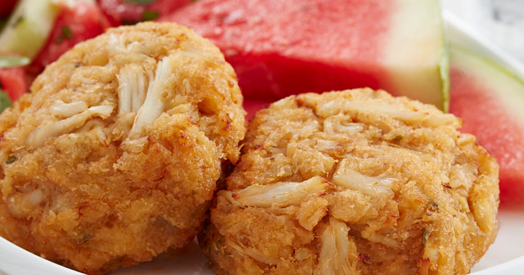 Maryland-style crab cake platter