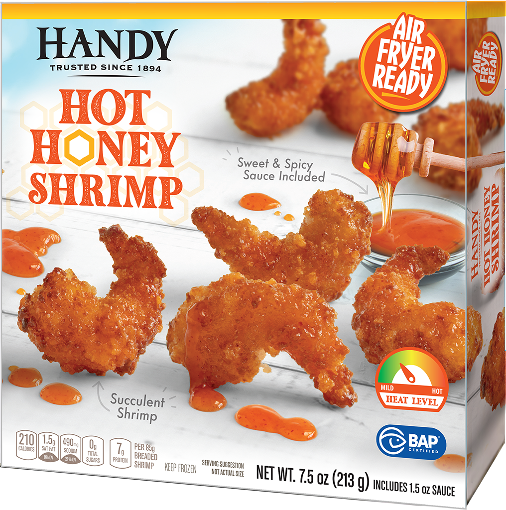 handy hot honey shrimp product box