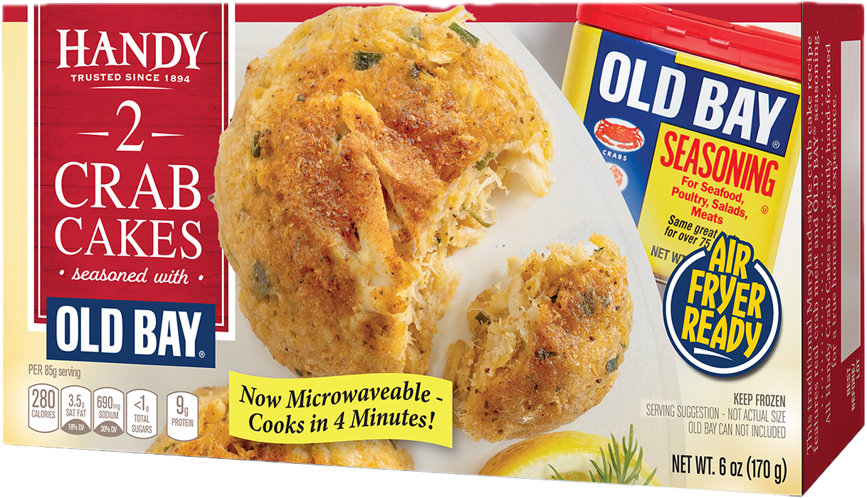 handy old by crab cakes product box