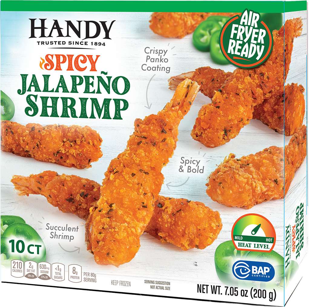 handy spicy jalapeño shrimp product box