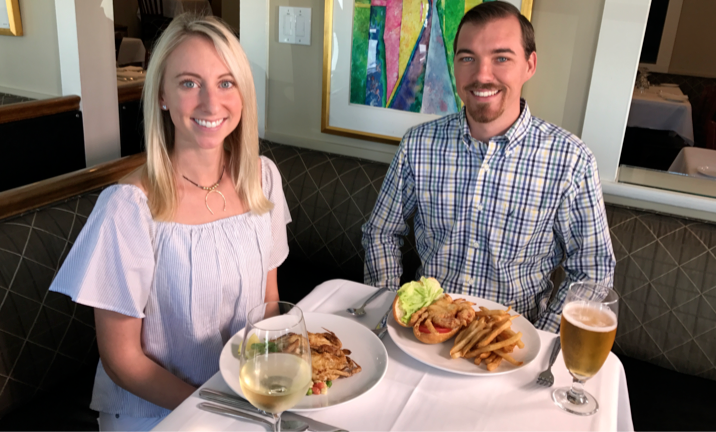 Couple Eating Crab-Cakes