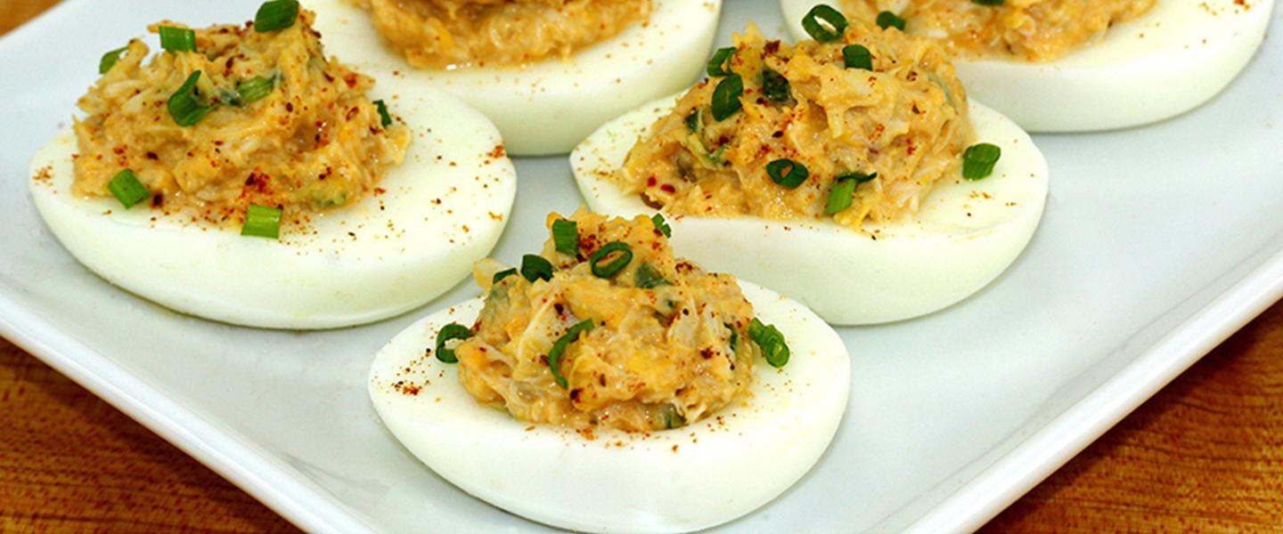 Crab Rangoon Kimchi Deviled Eggs Appetizer Recipe