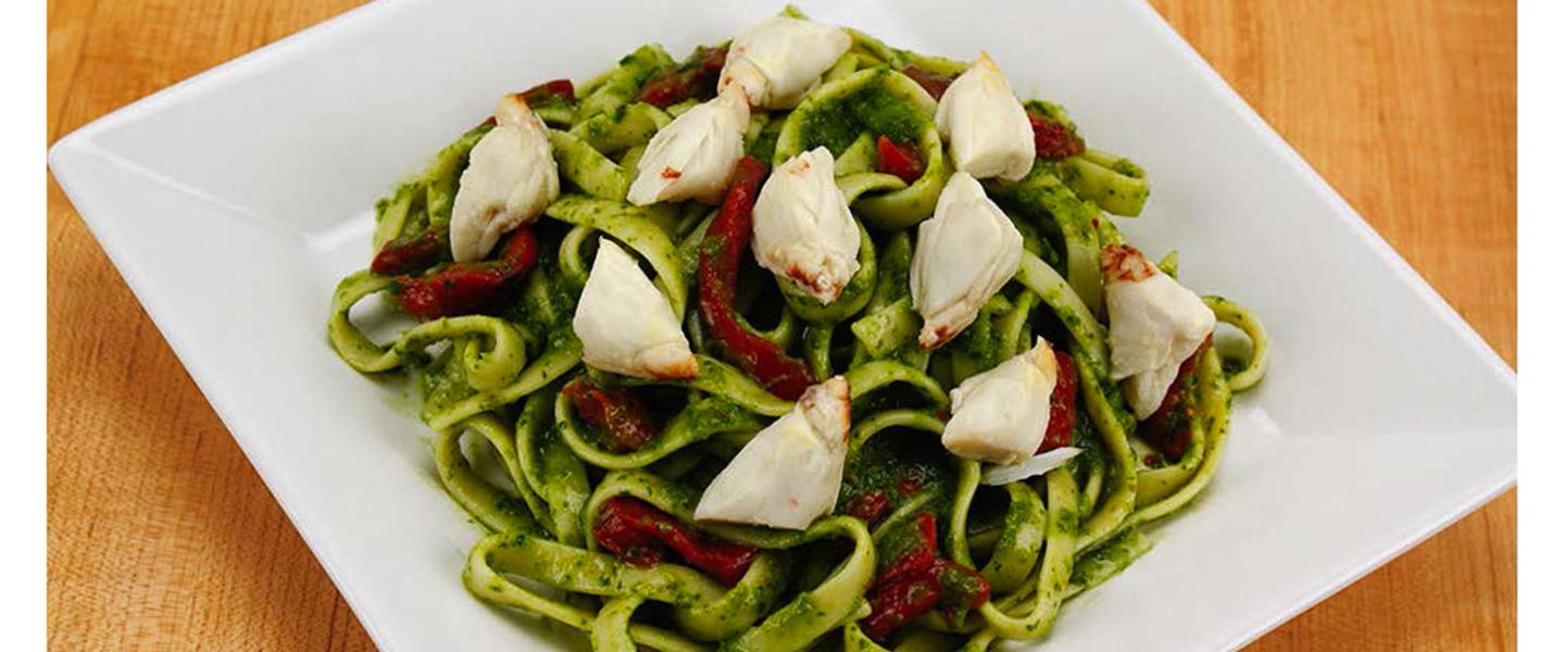 Chimichurri Crab & Roasted Red Pepper Pasta Recipe