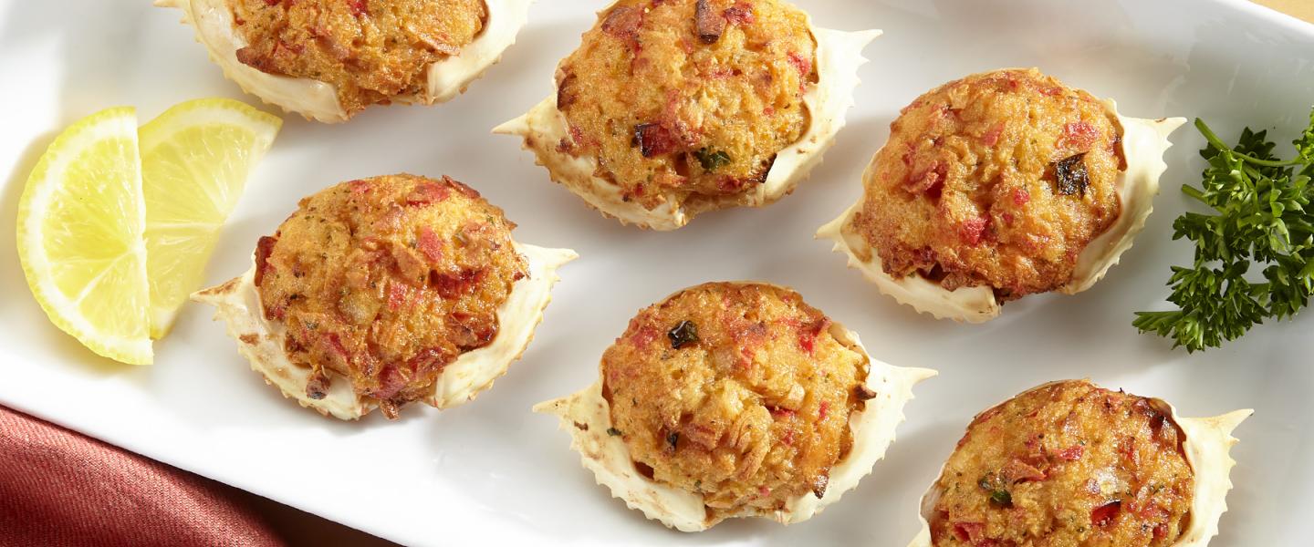 Stuffed imperial crab shells