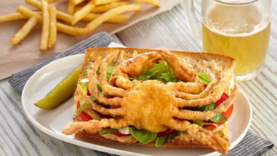 Enjoy Handy's Soft Shell Po Boy