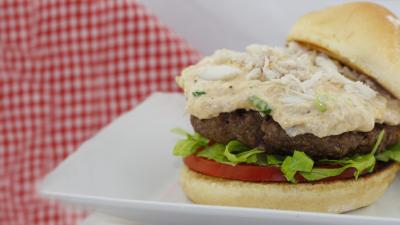 Cheesy Crab Dip Burger Recipe