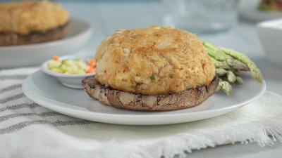 Keto Crab Cake Stuffed Portobello