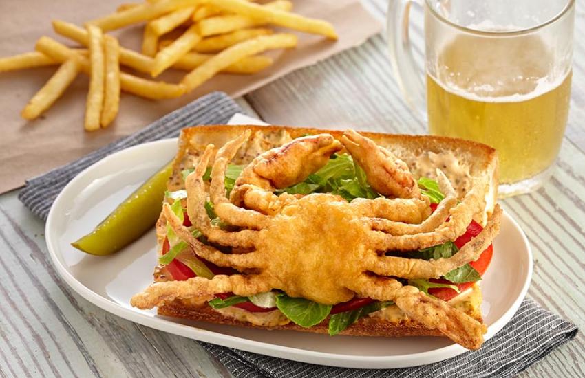 Enjoy Handy's Soft Shell Po Boy